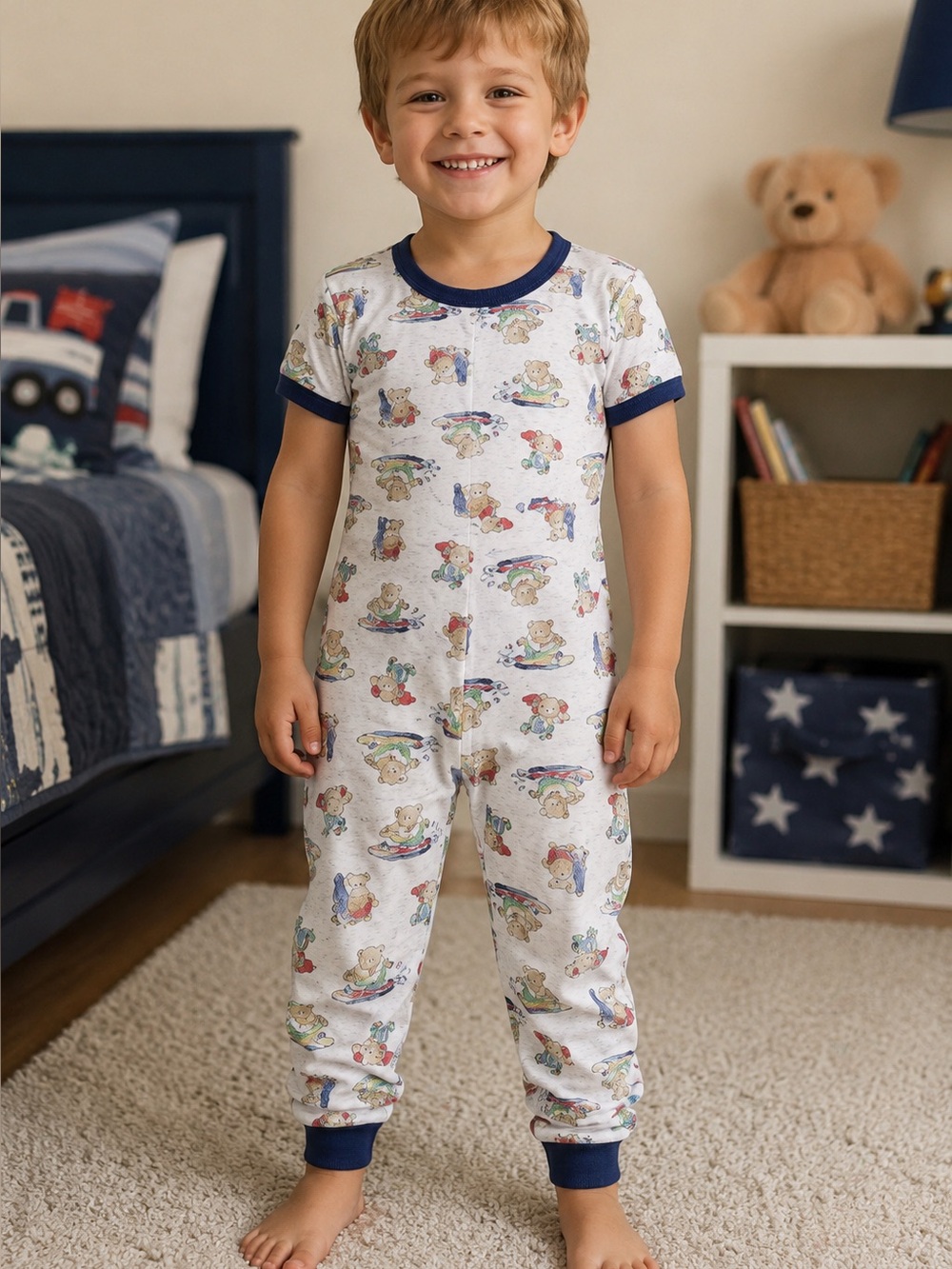 Vtg Carter's 2 Pc Set Snap On Footed Pajamas Baby Infant Size 3t NEW!